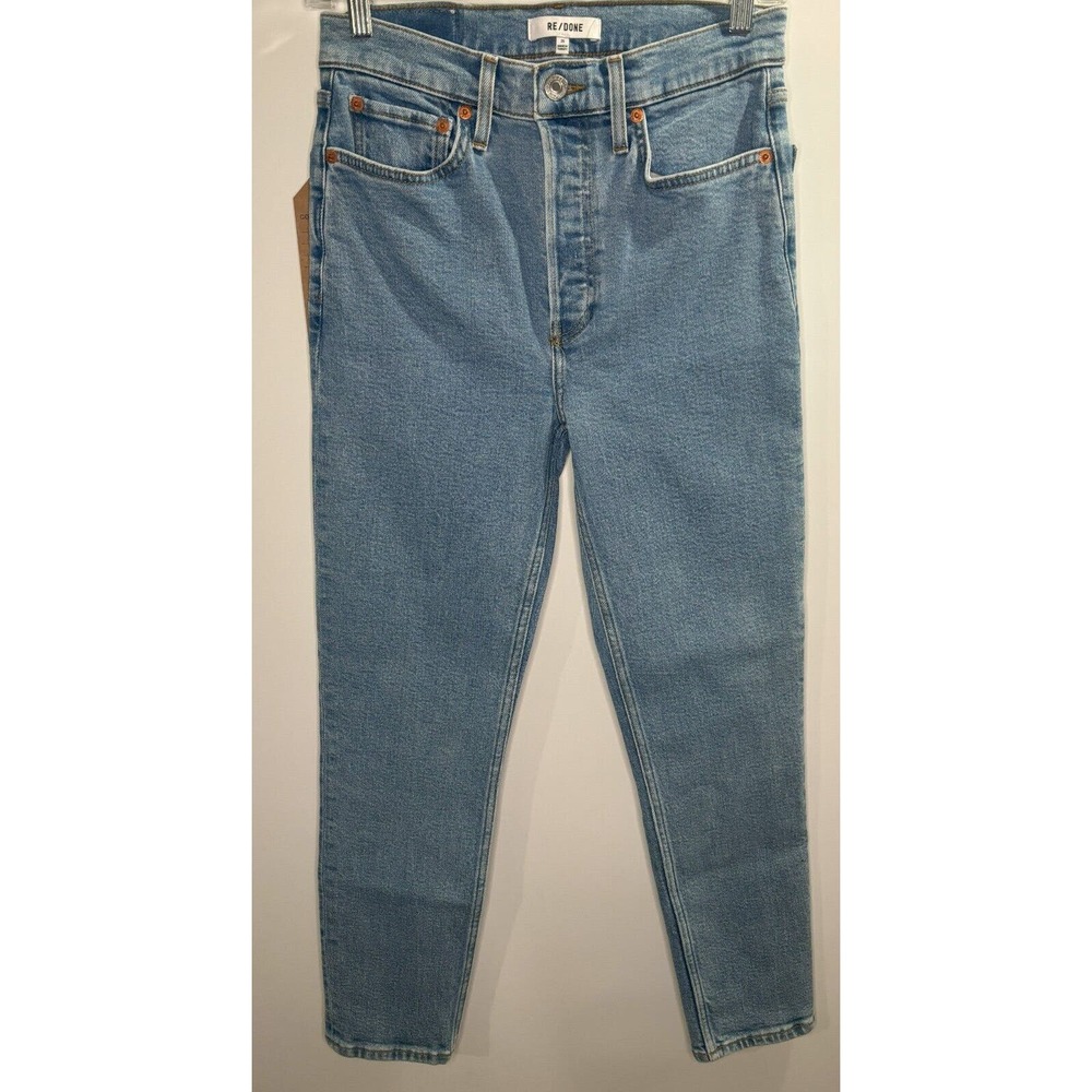 RE/DONE 90's High Rise Ankle Crop Straight Leg Jeans Size 26 - Mid 90's